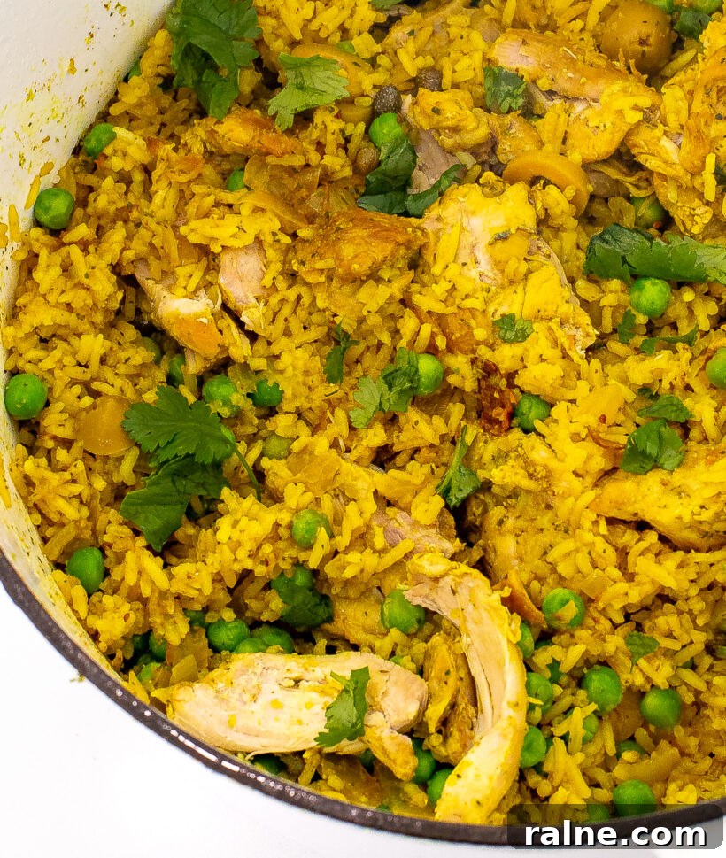 Authentic Latin-Style Chicken and Rice Recipe 10 Chicken and rice, aka arroz con pollo in a pot.