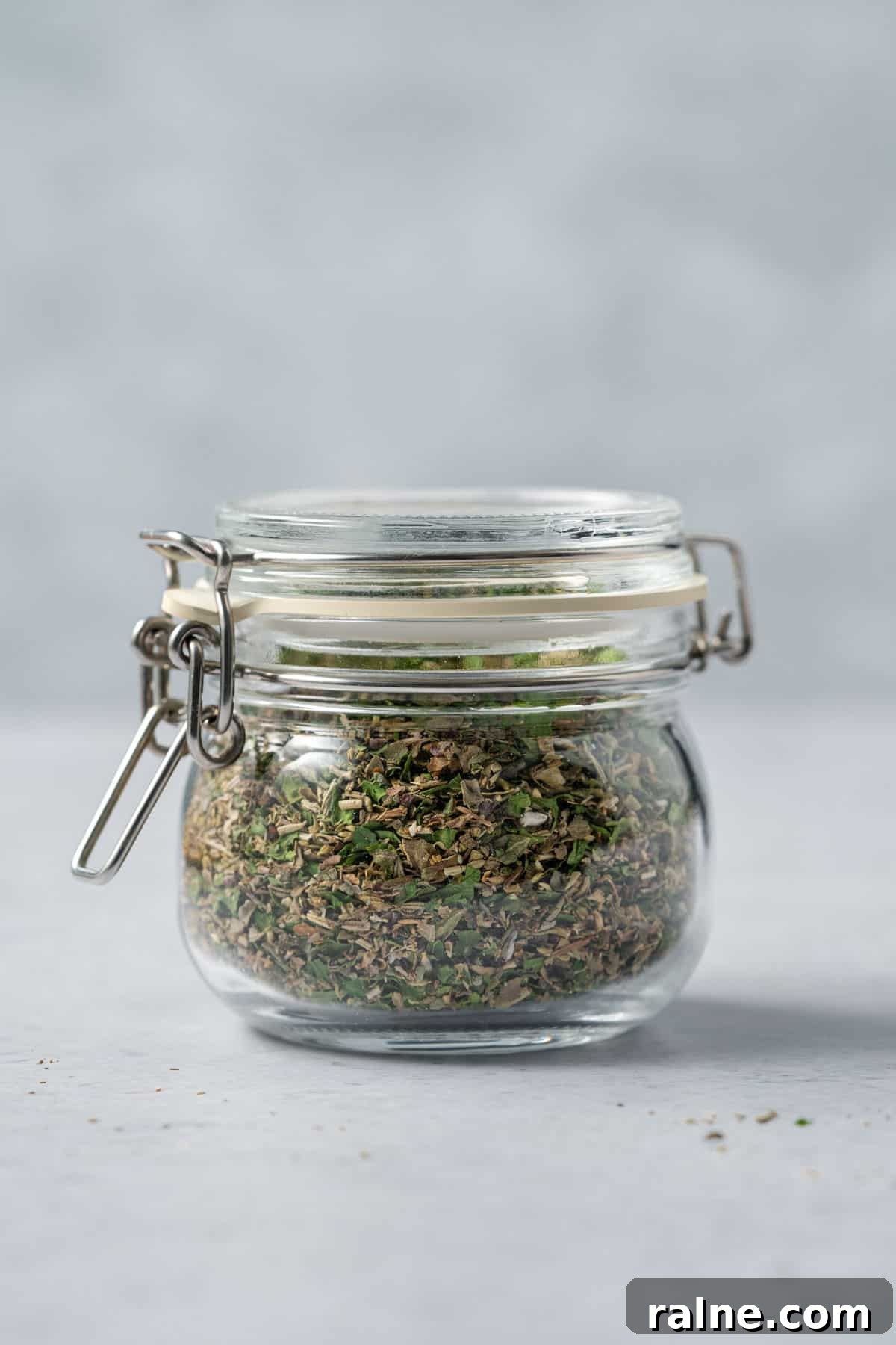 DIY Italian Seasoning Recipe jar filled with Italian seasoning