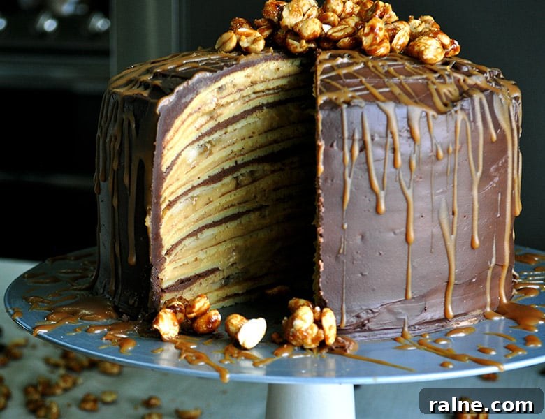 Banana Split Crepe Cake Recipe with Creamy Banana and Chocolate Layers 6 Bananan Split Crepe Cake | low sugar cake | ofbatteranddough.com