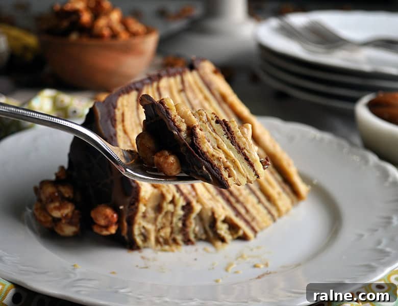 Banana Split Crepe Cake Recipe with Creamy Banana and Chocolate Layers 8 Bananan Split Crepe Cake | low sugar cake | ofbatteranddough.com