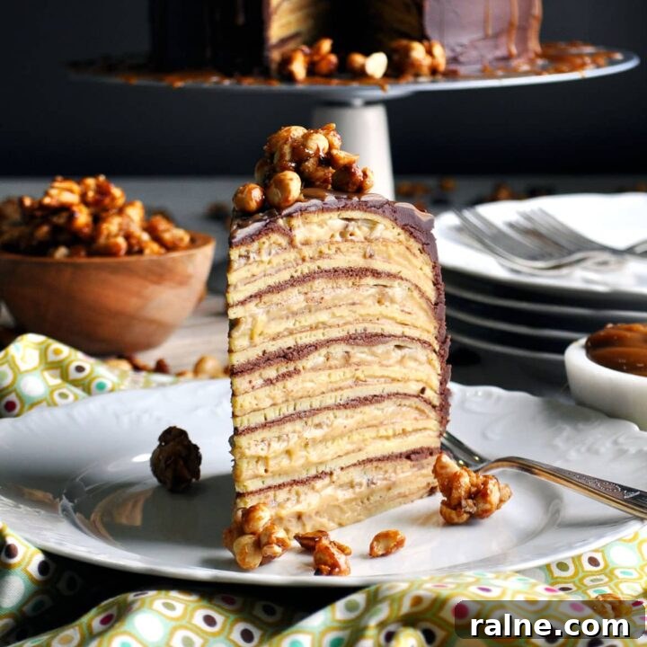 Bananan Split Crepe Cake | low sugar cake | ofbatteranddough.com