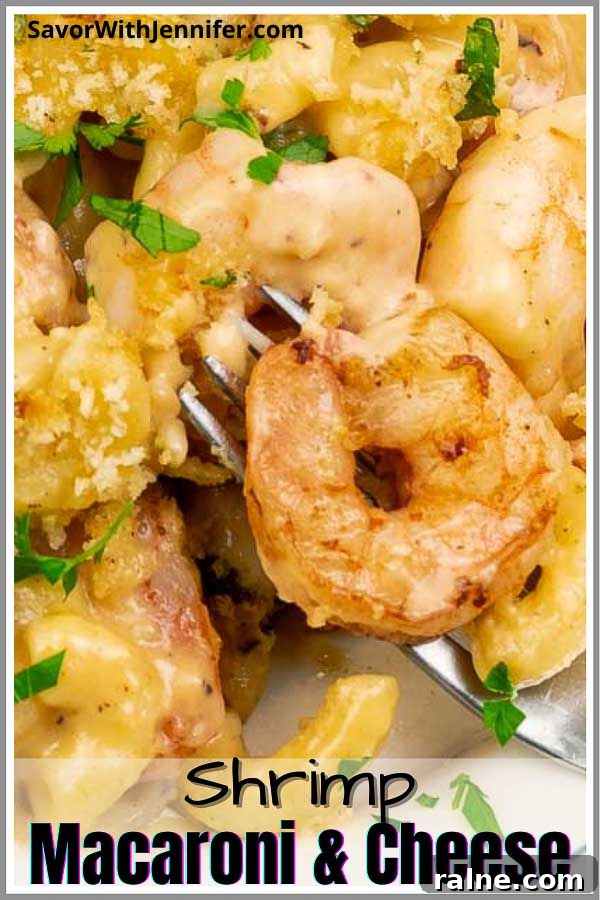 Creamy Baked Shrimp Mac and Cheese Casserole 8 Baked Shrimp Macaroni and Cheese Pinterest Image