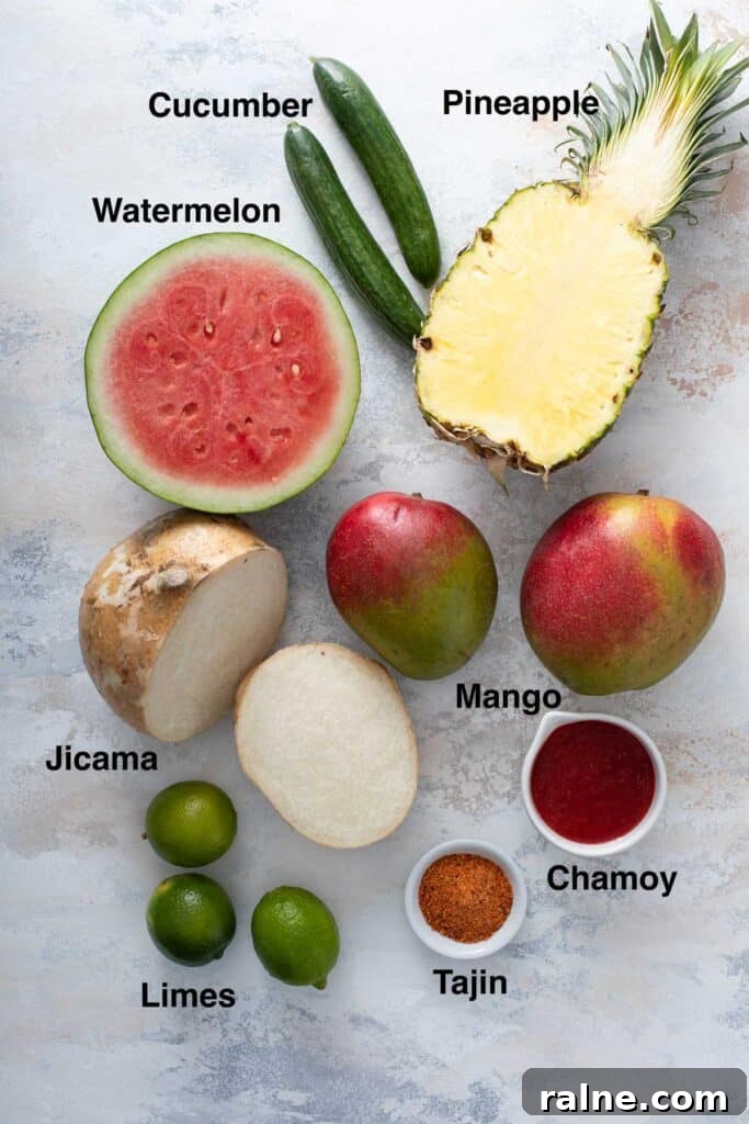 Authentic Mexican Fruit Cups (Vasos de Fruta) — Street Snack Recipe 3 Ingredients to make Mexican fruit cups