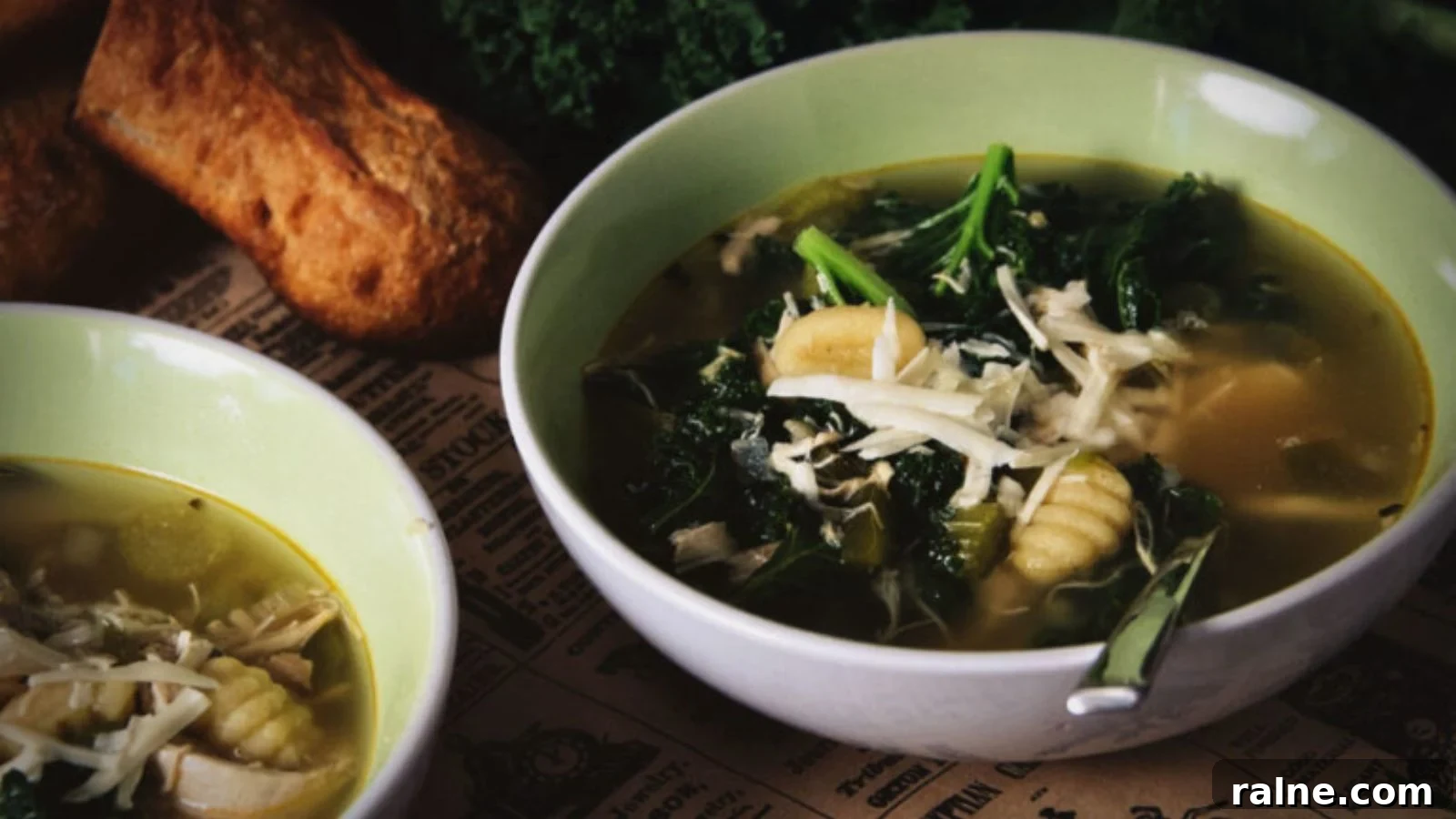 17 Comforting Soup Recipes for Quiet Evenings 10 Soup with chicken, gnocchi, and kale in creamy broth.