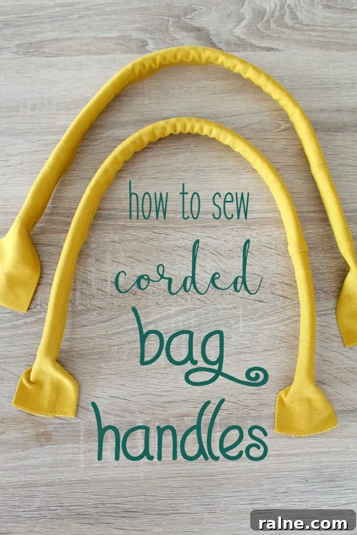 Handbag handles with cording