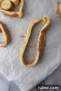 long strip of dough rolled out