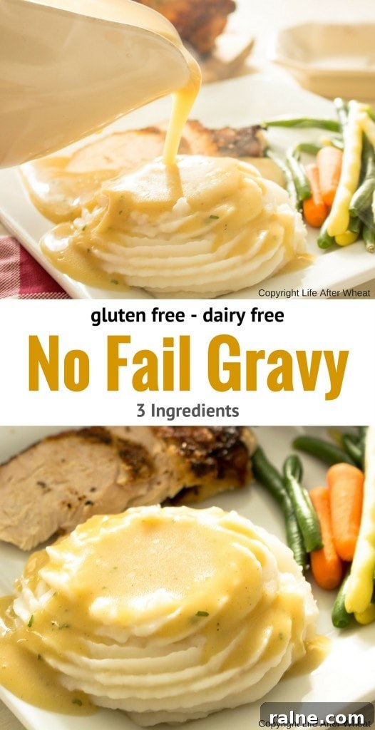 Gluten Free Gravy An easy, no fail gluten free gravy mix that's also dairy free! So creamy and flavorful that no one will ever guess it's gluten free. ThereIsLifeAfterWheat.com #GlutenFree #GlutenFreeGravy #GlutenFreeRecipes
