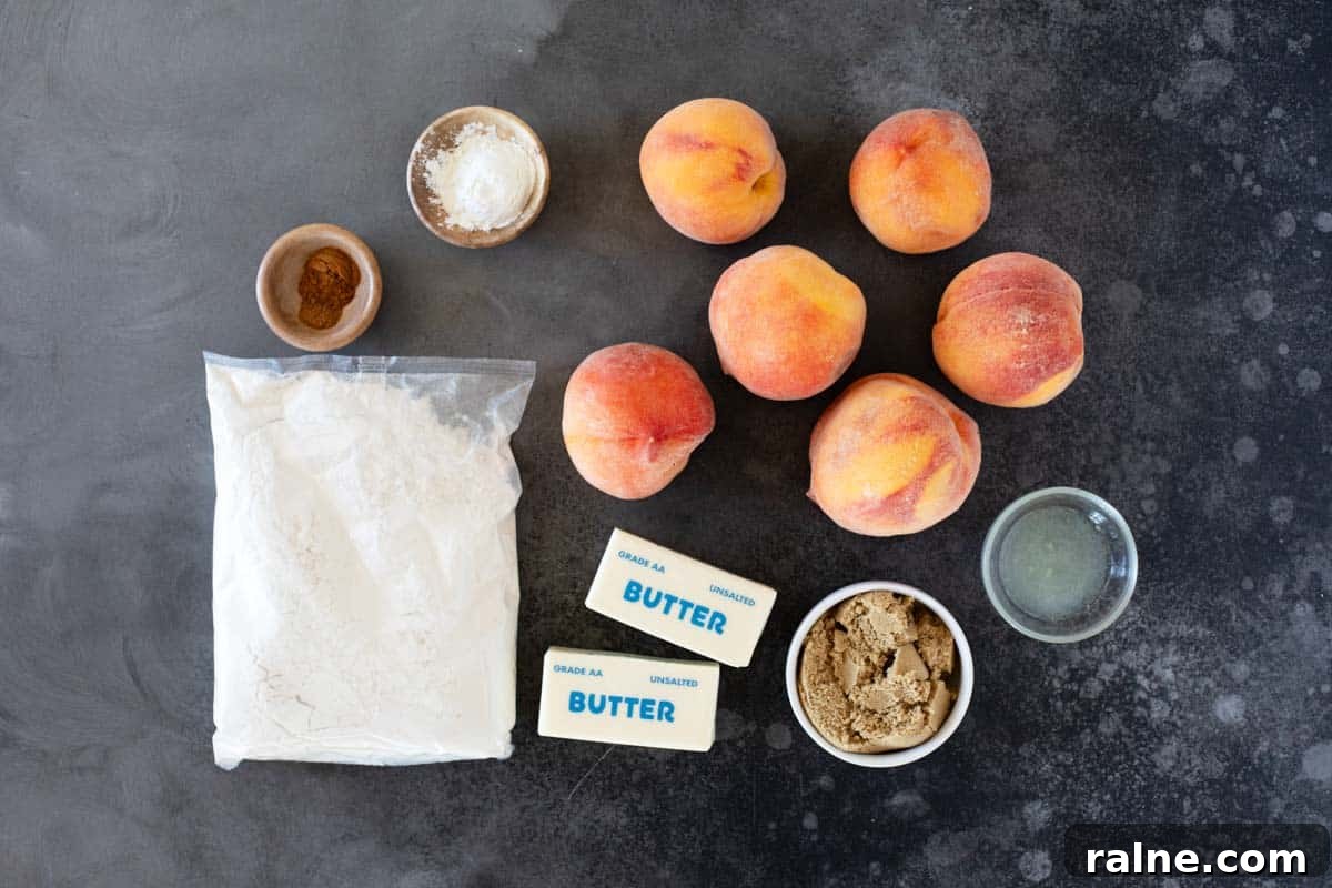 Ingredients for Peach Dump Cake.