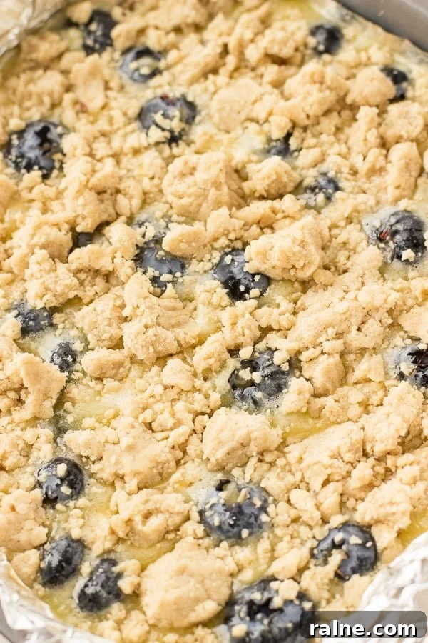 Blueberry Lemon Crumble Bars made with Krusteaz Lemon Bars Mix