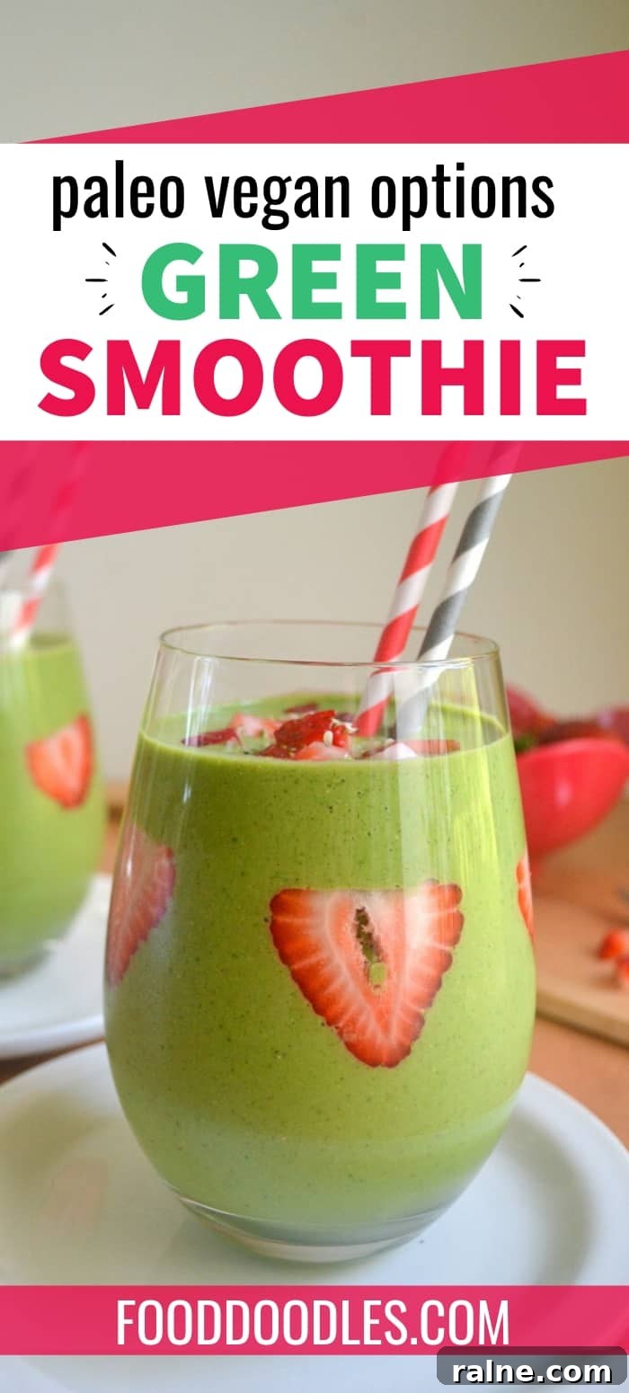 Strawberry Green Smoothie Recipe for Energy and Detox 2 A strawberry green smoothie packed full of good-for-you ingredients