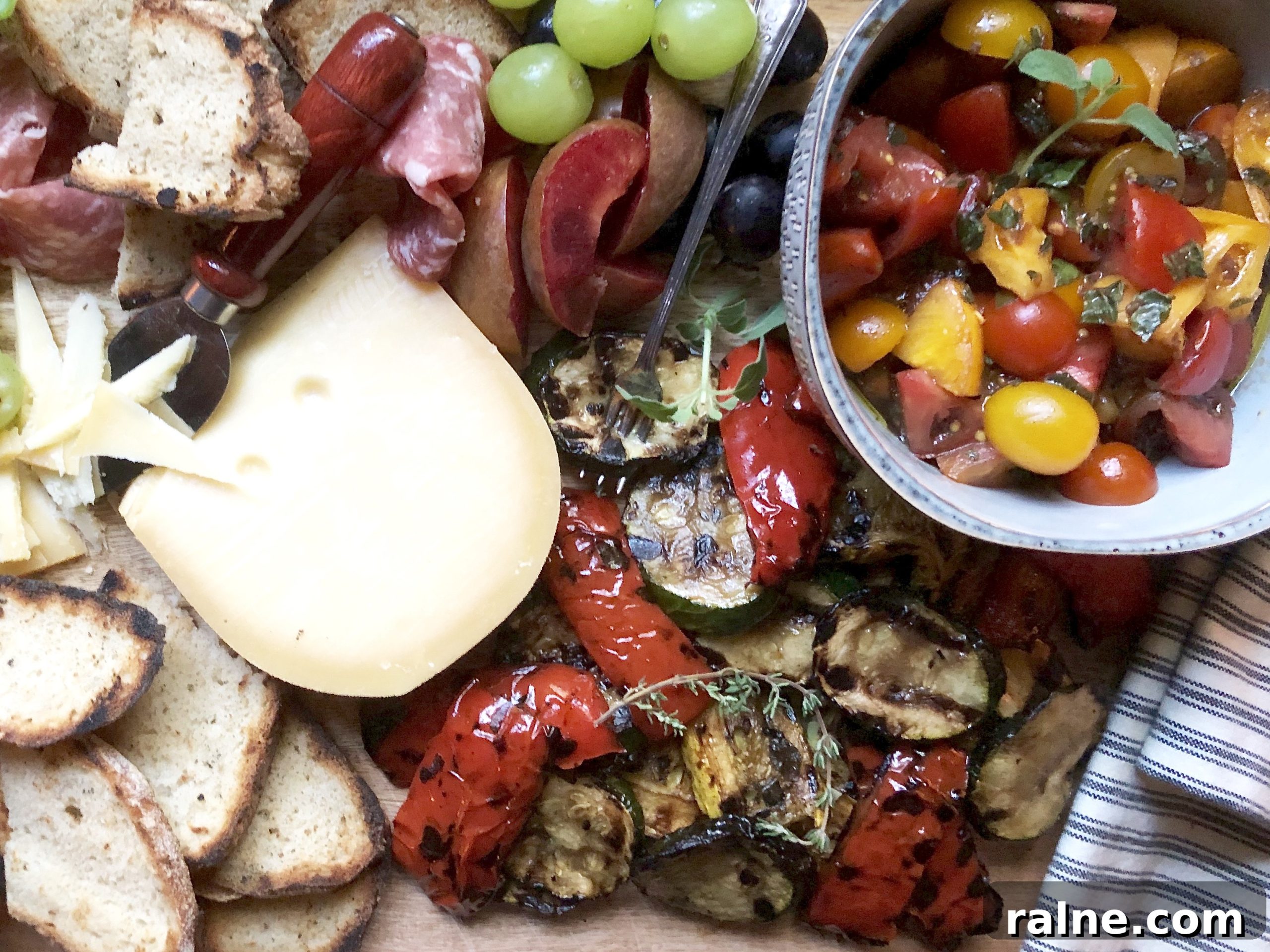 Marinated Tomatoes and Grilled Veggie Cheese Board Recipe 9 marinated tomato & grilled veggie cheese board