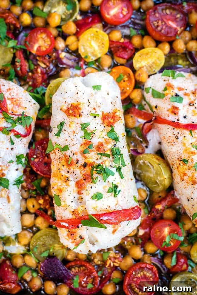Cod with chorizo and chickpeas