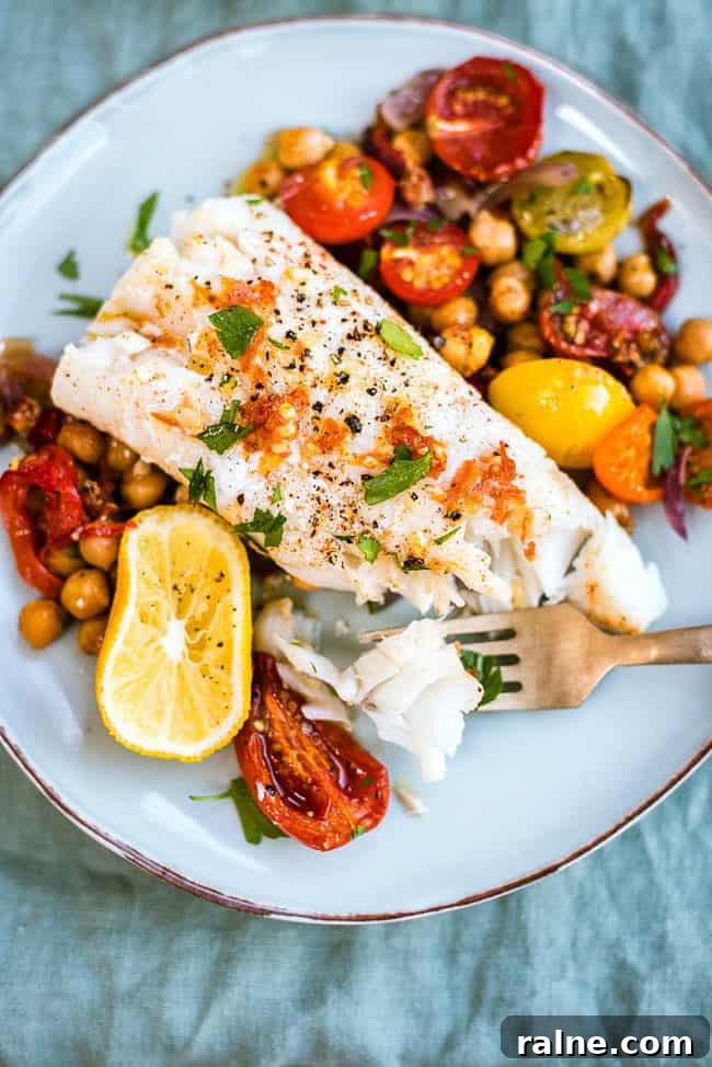 Cod with chorizo and chickpeas